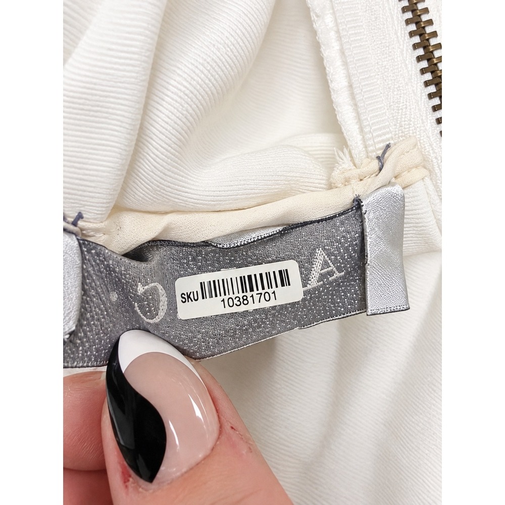A.L.C. White Denim Crisscross Open Back Mini Dress Sleeveless Sz 4 - Picture 10 of 11